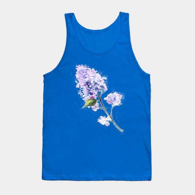 Lilac Flower Twig Tank Top by eosofdawn